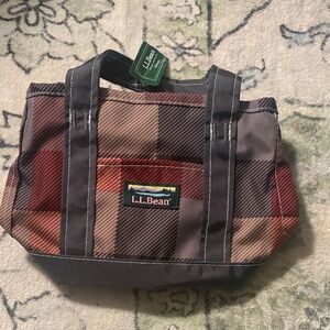 L.L. Bean Mini Checkered Tote Bag - Apple Cinnamon